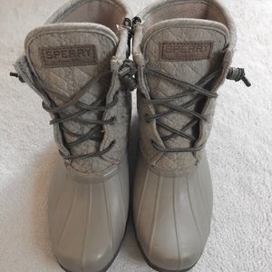 Gray Quilted Sperry Duck Boots